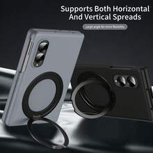 1pc Multicolor Foldable All-In-One Case With Built-In Front Tempered Glass Screen Protector, Built-In Magnetic Ring For Wireless Charging, 360° Rotatable Invisible Metal Kickstand Supporting Horizontal & Vertical Viewing, Micro-Matte Skin-Friendly Shockproof Protective Cover Compatible With Samsung Galaxy Z Fold 8 / Z Fold 8 Ultra / Z Fold 7 / Z Fold 6 / Z Fold 5 / Z Fold 4 / Z Fold 3 - Multicolor - View 8
