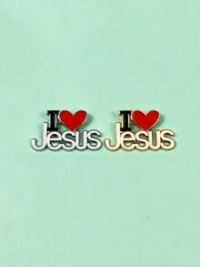 I Love Jesus 心形胸針 信仰字母別針 包包與夾克飾品 禮物 - 彩色 - 查看 11