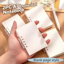 2pcs A7 Transparent Loose-Leaf Notebooks, With Removable Grid Inner Pages, 80 Pages Per Book, Mini Notebook For Students And Office Use, Replaceable Inner Pages, Back To School Gift, Ideal Choice For Halloween And Christmas Gifts - Multicolor - View 9