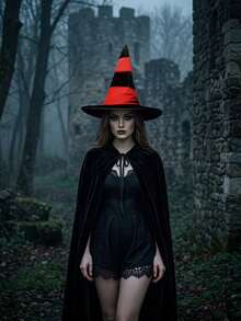 1 pieza Sombrero de bruja clásico negro puntiagudo, sombrero de disfraz de Halloween unisex con estampado de araña y calabaza, adecuado para fiesta de disfraces, accesorio de decoración para fiesta de Halloween de Trick or Treat - Sombrero de bruja para fiesta - Ver 10