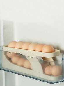 Refrigerator Side Door Egg Holder Rolling Egg Storage Box[Space-Saving Automatic Egg Dispensing]Rolling Egg Storage Box Side Door Storage Space-Saving Eggs Roll Down Automatically Refill Easier Access - Multicolor - View 3