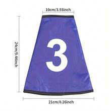 Numbered Cone Marker Sleeves, Colorful Training Cone Flag Caps, 1-10 Numbered Cone Wraps For Football Agility Training - Color Mixing - View 3