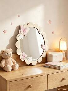 1pc Multi-Style Bow 2D Wooden Mirror Sticker, Hanging Decor, Baby Essentials, Girl Baby Supplies, Newborn Necessities, Room Decoration - Multicolor - View 9