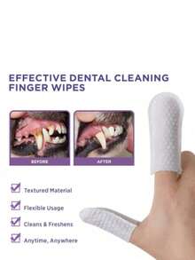 Dog And Cat Ear Cleaning Pads, Suitable For Dogs And Cats, Soft And Easy To Use, Specifically Designed For Cats And Dogs, Fresh Breath, Removes Food Residue, Non-Irritating, Suitable For Daily Ear And Teeth Care Of Pet Cats And Dogs - White - View 7