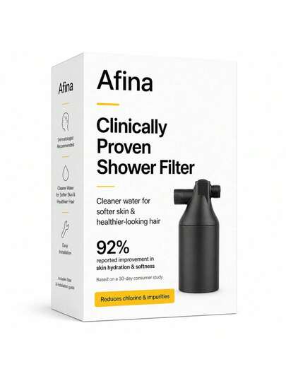 Black High Pressure Revitalizing Shower - Filters Out Chlorine Reduces Dry Itchy Skin, Dandruff Flaky Scalp; Improves Skin, Hair Nails