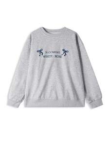 Women's Printed Crew Neck Sweatshirt, Autumn/Winter - Grey - View 5