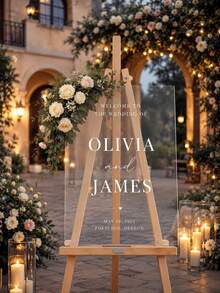 Photo Wedding Welcome Sign, Wedding Rehearsal Sign, Modern Wedding Sign, Acrylic Welcome Sign, Wedding Photo Sign, Welcome To Our Wedding - Multicolor - View 8