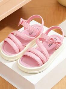 HAHABOBO Sandal Olahraga Anak Baru, Penutup Tali Tumit dengan Perekat Velcro, Alas Kaki Lembut, Sepatu Luar Ruangan Musim Panas Ringan - Berwarna merah muda - View 2