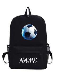 This Spacious And Lightweight Soccer Print Backpack Is Perfect For School, Work, And Leisure. It Features Adjustable Shoulder Straps And... - Multicolor - View 21