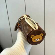 Rilakkuma 刺繡波點可愛熊圓筒筆袋 大容量收納袋 少女感 Ins 風格 適合學生 - 多色 - 查看 13