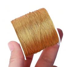 1 Roll Golden/Silvery Thread Macrame Cord Rope Braided String For Bracelet Necklace Diy Tassels Beading Shamballa String Jewelry Making - Wire - View 2