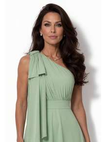 Long Dress For Bridesmaid Wedding Graduation Light Party - verde menta - Ver 2