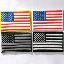 美國國旗圖案熨燙刺繡補丁－趣味設計－易縫製或熨燙，耐用布料徽章，適用於個性化夾克、包包、DIY手工藝等 - 熨燙款 - 查看 1