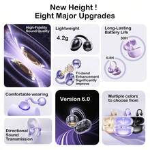 Wireless 6.0 Clip-On Open-Ear Earbuds With Charging Case, 30 Hours Total Battery Life, 4.2g Lightweight Comfortable Wear, HiFi Sound Quality And Intelligent Noise Cancellation - View 6