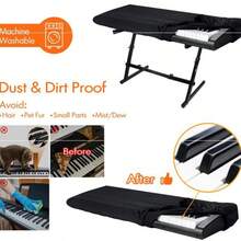 Electronic Keyboard Dust Cover For Piano Enthusiasts, 61/88 Keys Universal Fabric Body Cover And Storage Cover - A - View 8