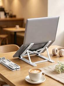 Laptop Stand, Foldable, Height Adjustable, Suitable For Laptop, Phone, Books, Ergonomic Design, Non-Slip Rubber Pads, Suitable For Home, Office, Travel, Bedside Use, Portable And Lightweight, Foldable, Easy To Store, Laptop Accessories - Multicolor - View 2