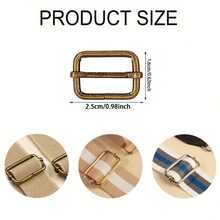 50pcs 1 Inch Metal 3-Position Adjustable Buckles, Rectangular Adjustable Webbing Sliders, Suitable For Keychains, Lanyards, Handbags, Fasteners, Straps, Backpacks And Leather Hardware Accessories - One Size - View 2