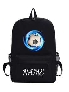 This Spacious And Lightweight Soccer Print Backpack Is Perfect For School, Work, And Leisure. It Features Adjustable Shoulder Straps And... - Multicolor - View 34