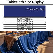 Kit de Mantel de Satén Azul Marino de Lujo - Mantel Rectangular Formal con Forro Antideslizante Apto para Mesa de Comedor en Casa, Decoración de Boda y Fiesta en Interiores y Exteriores - Multicolor - Ver 5