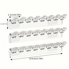 9pcs 8-Hook Clear Acrylic Wall-Mounted Jewelry Storage Rack - With Hole Hook Design, Necklace Bracelet Earring Ring Multi-Function Storage Organizer, Space-Saving Hanging Organizer, Sturdy And Durable Essential For Small Spaces, Perfect Home Decor Gift (Suitable For Living Room, Bedroom, Bathroom) - Multicolor - View 5