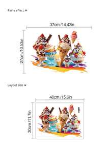 1pc Cute Anthropomorphic Candy Bean Ice Cream Wall Decor Sticker, Removable Room Decoration Sticker For Bedroom, Living Room, Kitchen - 1PC - View 6