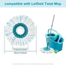Compatible With Leifheit Spin Mop Replacement Pads, Microfiber Dry & Wet Dual-Use Mop Head Accessories, Spin Mop Head, Mop Replacement Cloth Pads, Cleaning Tool Replacement Pack - Multicolor - View 11