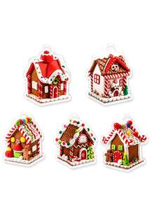 5/1pc-Christmas Snowy House Hanging Ornament, Christmas Cookie House Decorative Hanging Ornament, Gingerbread Man Decorative Hanging Ornament, Christmas Snowy Scene Decorative Hanging Ornament, Christmas Party Supplies, Christmas Home Decor Hanging Ornament, Christmas Tree Hanging Ornament, Acrylic Material, Christmas Tree Decorative Hanging Ornament, Christmas Party Supplies, Christmas Decoration, Suitable For Gift Decoration, Christmas Tree Decoration, Wreath Decoration, Wreath Decoration, Gift Wrapping Hanging Ornament, DIY Christmas Handmade Hanging Ornament, Etc. - Multicolor - View 8