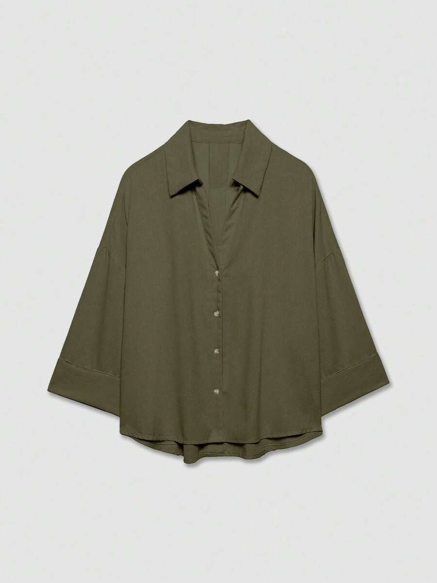 Women Blouses & Shirts - 軍綠色 - 查看 1