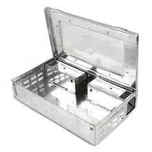 Trampa para ratones con ventana transparente: caja trampa de gran capacidad con alta tasa de captura, herramienta reutilizable para matar roedores, estación de cebo fácil de instalar, diseño de trampa humanitaria o de resorte, dispositivo de control de plagas para interiores y exteriores para el hogar - A - Ver 3