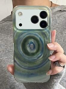 Summer Mint Green Gradient Star Vortex Pattern Phone Case Compatible With IPhone 17 Pro Max 17 Pro 17 16 Pro Max 15 Pro Max 14 Pro Max 16 15 14 Plus 13 Pro Max 12 Pro Max 11 Fashion Glossy Soft TPU Protective Back Cover - Multicolor - View 3
