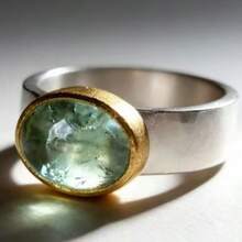 1pc Vintage Wide Band Ring With Green Zirconia Inlaid, Multiple Sizes Available, Unisex, Suitable For Daily Wear - D - View 2