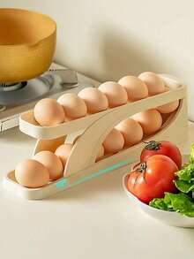 Refrigerator Side Door Egg Holder Rolling Egg Storage Box[Space-Saving Automatic Egg Dispensing]Rolling Egg Storage Box Side Door Storage Space-Saving Eggs Roll Down Automatically Refill Easier Access - Multicolor - View 11