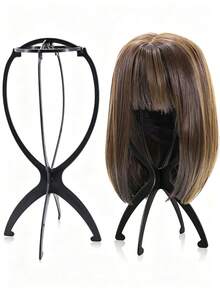 Foldable Portable Hairpiece And Hat Display Stand, Sturdy And Durable Multi-Purpose Storage Rack, Suitable For Daily Use And Travel, Two Styles Sent Randomly; Slight Color Difference May Occur Due To Lighting, Does Not Affect Daily Use - View 1