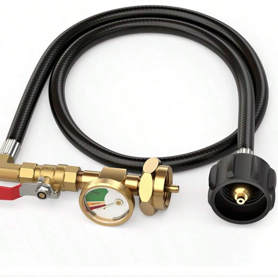 Ropane Refill Adapter For 1 Lb. Tanks,3 FT Propane Tank Refill Adapter Rubber Hose - Golden Yellow - View 1