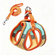 Kit de Peitoral Refletivo para Passeio Noturno de Animais de Estimação, Conjunto de Peitoral de Camurça Sintética Amigável à Pele para Filhotes, Opções de Múltiplas Cores para Cães Mini e Pequenos - Multicolorido - Visão 13