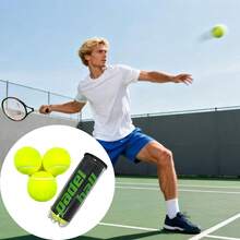 3pcs Cricket Balls, Sports Gift, Essential Elastic Training Balls For Cricket, Suitable For Beginners, No Bat Included, Synthetic Rubber Material, Cricket/Tennis Sports, With Storage Can - Multicolor - View 5