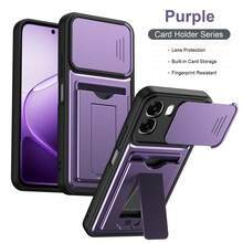 Kompatibel dengan Casing Ponsel Oppo A6 Pro/F31 5G, Casing Ponsel dengan Slot Kartu dan Penyangga, Dilengkapi Lensa Kamera Geser dan Penyangga. - Purple - View 11