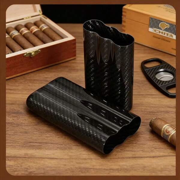 1-5pcs Diagonal Glossy Design Luxury Carbon Fiber Box, High-End Gift Box Style, Perfect For Holiday Birthday Gifts And Business Travel