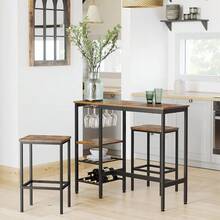 Barhocker mit Tisch - Schwarz - Übersicht 3