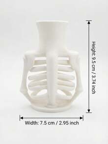 3D Printed Skeleton Vase Gothic Ribcage Desk Organizer White Bone Statue Tabletop Craft Halloween Home Decor - Multicolor - View 4
