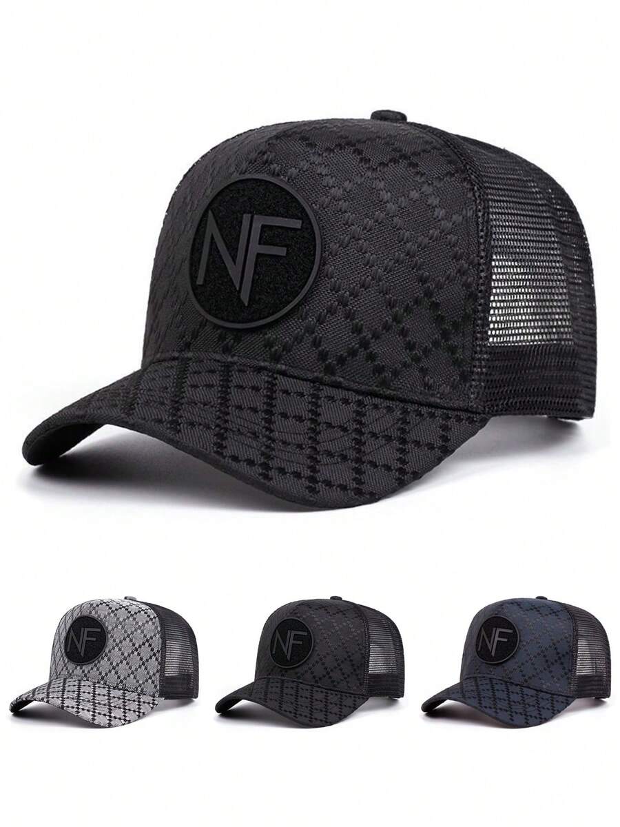 2026 New Minimalist Fashion Baseball Cap NF Logo Embroidered Hip Hop Hat Skateboard Hat Daily Commute Decorative Sun Hat Unisex Mesh Cap - NF Grid - View 1
