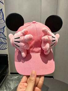 Disney, 1pc Cute Mickey & Minnie Ears Baseball Cap, Adjustable Outdoor Cartoon Casual Hat, Designed With Mickey Hand Details And Ear Decorations, With Its Adorable Cartoon Style, It's Perfect For Theme Park Visits, Outdoor Sports, Daily Wear, Travel, Parties And Holiday Occasions. Unisex Design - An Ideal Gift For Friends And Family! (Men's Baseball Cap, Women's Baseball Cap, Summer Sun Hat) - Red - View 23