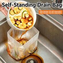 30PCS Filterable Garbage Bags, Self-Standing Multi-Functional Kitchen Trash Bags, Strong And Durable, Easy To Dispose, One Bag For Kitchen Leftovers, Filter Wastewater, Collect Residue - A - View 1