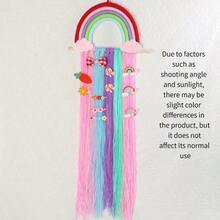 Rainbow Macrame Hair Clip Holder Wall Hanger, Baby Girls Hair Accessories Storage Organizer For Nursery Room Decor - Multicolor - View 14