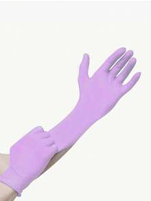 200 piezas Guantes de nitrilo morados multiusos - Impermeables, antiestáticos y duraderos, adecuados para lavar platos y limpieza del hogar, herramienta doméstica conveniente (enviados en bolsas para evitar daños durante el transporte) - 200 morados - Ver 1