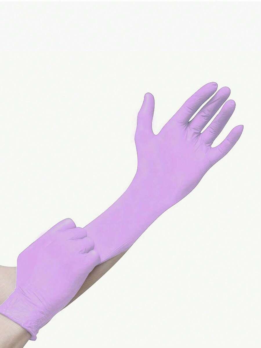 200 piezas Guantes de nitrilo morados multiusos - Impermeables, antiestáticos y duraderos, adecuados para lavar platos y limpieza del hogar, herramienta doméstica conveniente (enviados en bolsas para evitar daños durante el transporte) - 200 morados - Ver 1