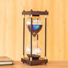 Timer, 30 Minutes Sand Timer,Hourg Lass With,Decor Home, Desk,Office, Wedding Decor (Black) - Black 1pc - View 1