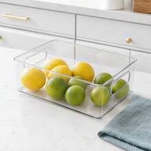 Shoze Stackable Reusable PET Fridge Storage Containers, Set Of 6 Space-Saving Food Organizers For Home Kitchen Refrigerator - 6pcs - View 6