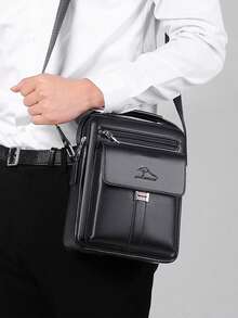 PU Handbag Crossbody Bag Business Commute Litchi Grain One Shoulder Small Bag Multi-Layer Large Capacity Casual Men's Bag Back-To-School - Multicolor - View 6