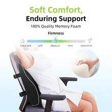 1pc Memory Foam Lumbar Support Pillow, Lumbar Support For Office Chair, Car Seat, Back Support, Relieve Back Pain Comfortable Pillow - 1PC - View 4